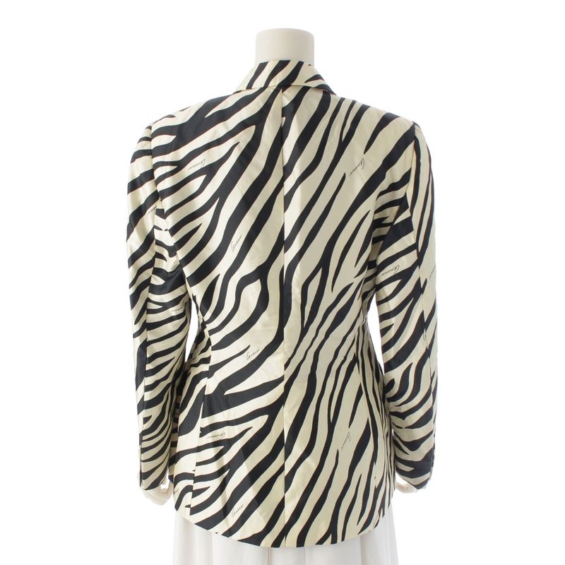 Gucci 1996 Tom Ford Period Zebra Print Logo Gel Button Tailored Jacket Outerwear