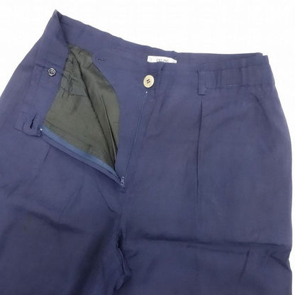 Vintage Old Celine French Silk Blend Wide Slacks Pants with Gold Buttons Size