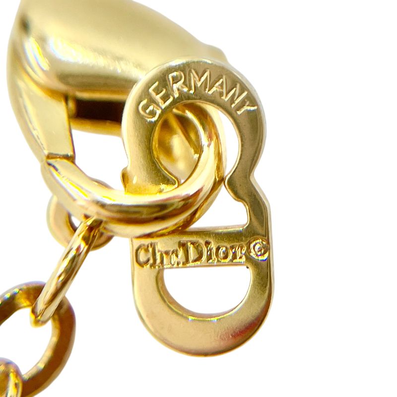 Christian DIOR Necklace Metal Plated Metal Plated Chain Gold
