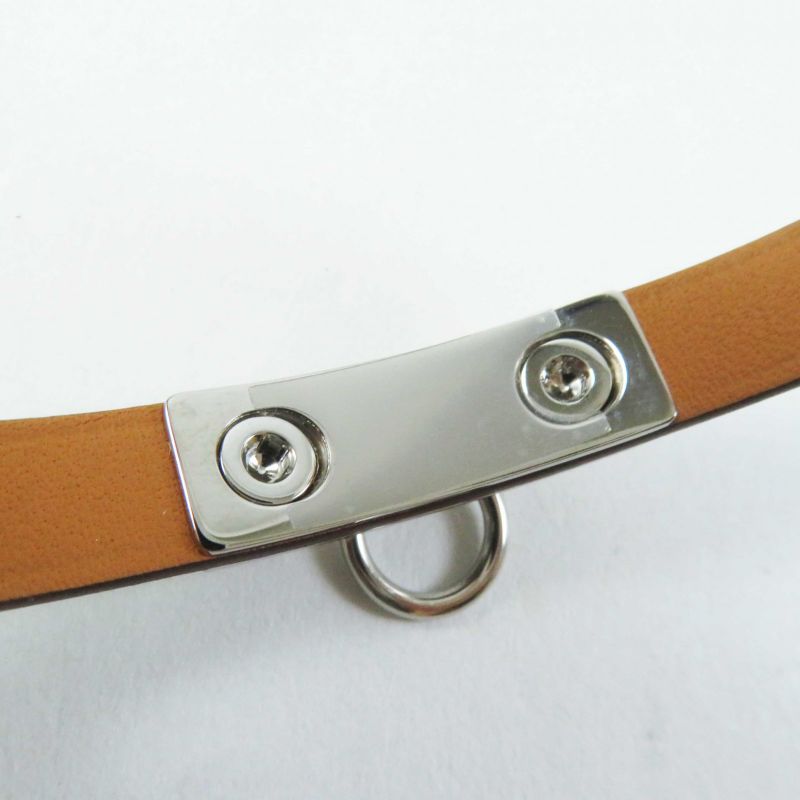 Hermes 2023 Rival Mini Silver Hardware Bracelet Leather Multi T2 B Engraved