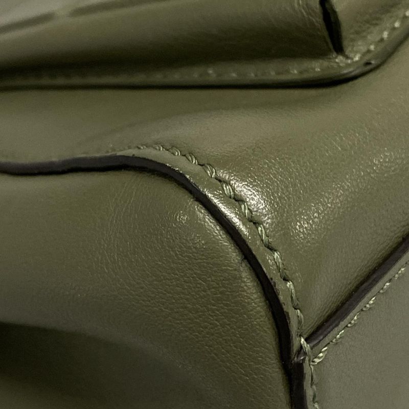 Fendi Handbag Mini Peekaboo Pocket 8bn311 Khaki Leather