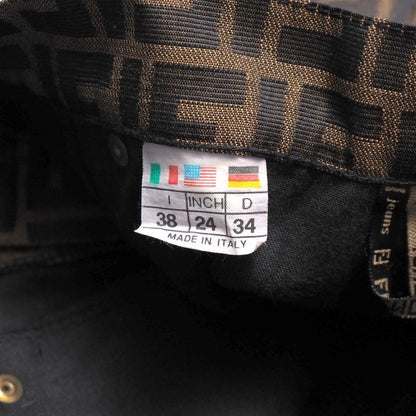 Fendi Mini Skirt Size 38 FF Double F Zucca Allover Tight Skirt 20250724 Ra5597