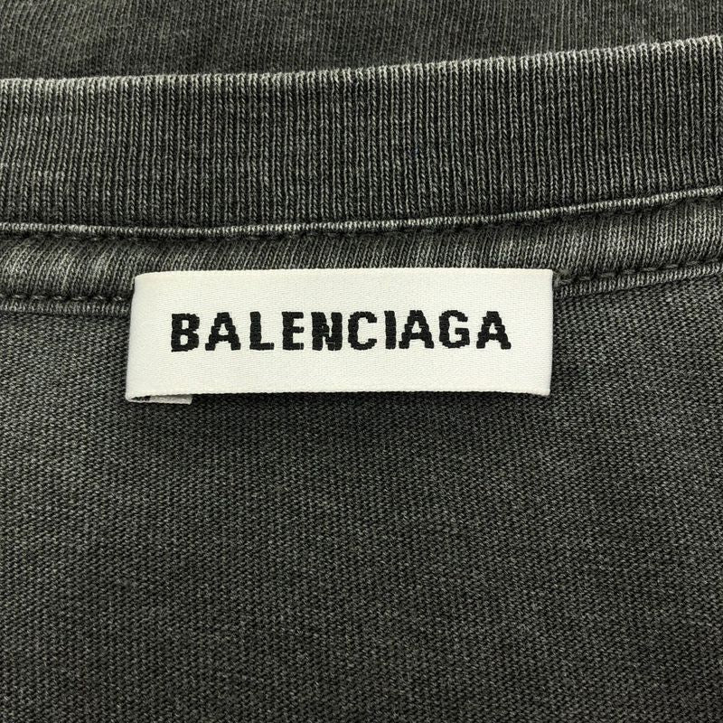 Balenciaga Small Fit Logo Print T-Shirt 556107 Tyk28 Charcoal L