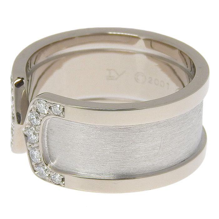 Cartier C2 Diamond Ring 18K White Gold 750 White Gold Diamond #55 Size 15