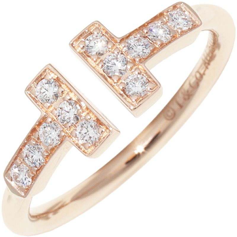 Tiffany & Co Ring 18K Pink Gold Diamond 013ct T Wire Ring