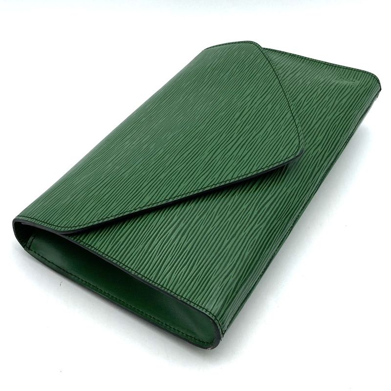Louis Vuitton Art Deco M52644 Clutch Bag Second Bag Green Epi Leather Women Men