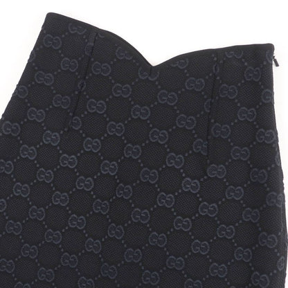 Gucci 747361 GG Viscose Cles Loop Skirt Black XS Hanger Genuine