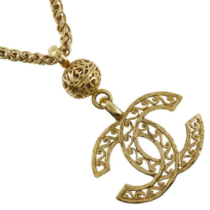 Chanel Coco Mark Vintage Pendant Gold Plated 96A Ladies 83.4g Necklace