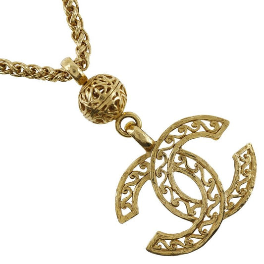 Chanel Coco Mark Vintage Pendant Gold Plated 96A Ladies 83.4g Necklace