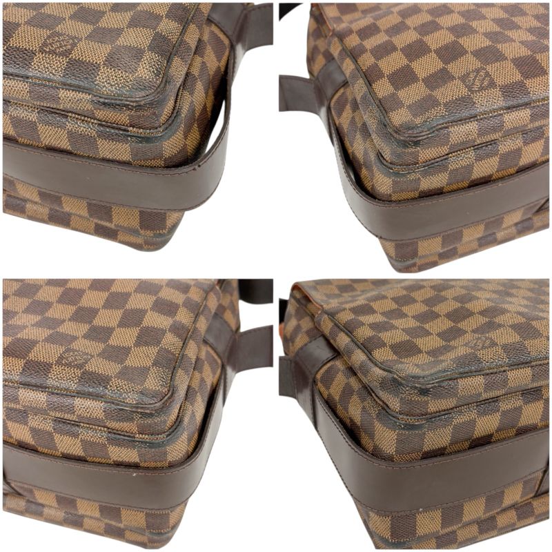 Louis Vuitton Damier Leather Ebene Naviglio Shoulder Bag Brown Crossbody Bag