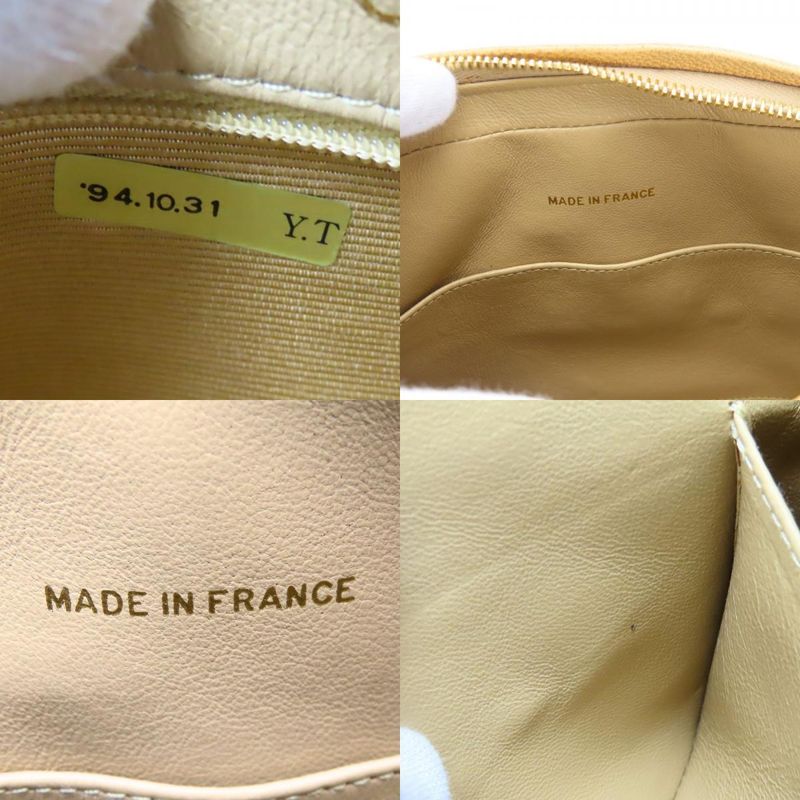 Chanel Shoulder Bag Matelasse Caviar Skin Beige Gold Hardware Coco Mark 2nd