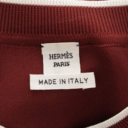 Hermes 24 Silk Chaine D'ancre Allover Pattern Short Sleeve Top 4e2832dx Orange