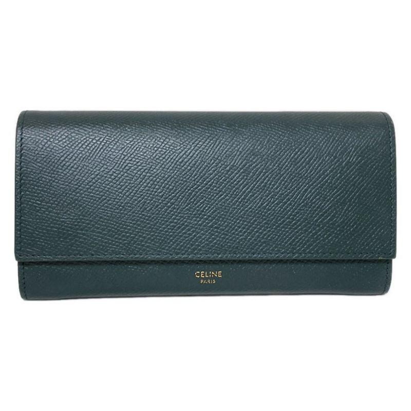 Celine Long Wallet Large Flap Wallet 10b563bel31an Amazon (dark Green)