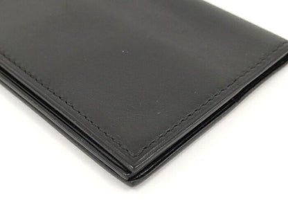Hermes Clunesey Trifold Card Case Box Calf Black Stamped B