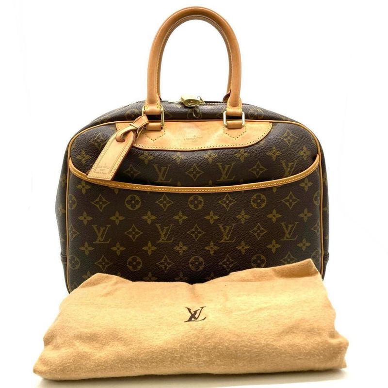 Louis Vuitton Deauville Tote Bag Monogram Canvas Nubuck M47270 Brown Vi0938