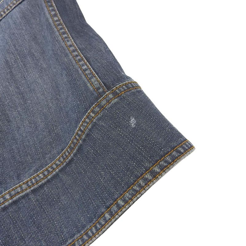 Gucci Western Logo Embroidery Sherry Leather Patch Denim Jacket Damaged 44 S