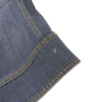 Gucci Western Logo Embroidery Sherry Leather Patch Denim Jacket Damaged 44 S