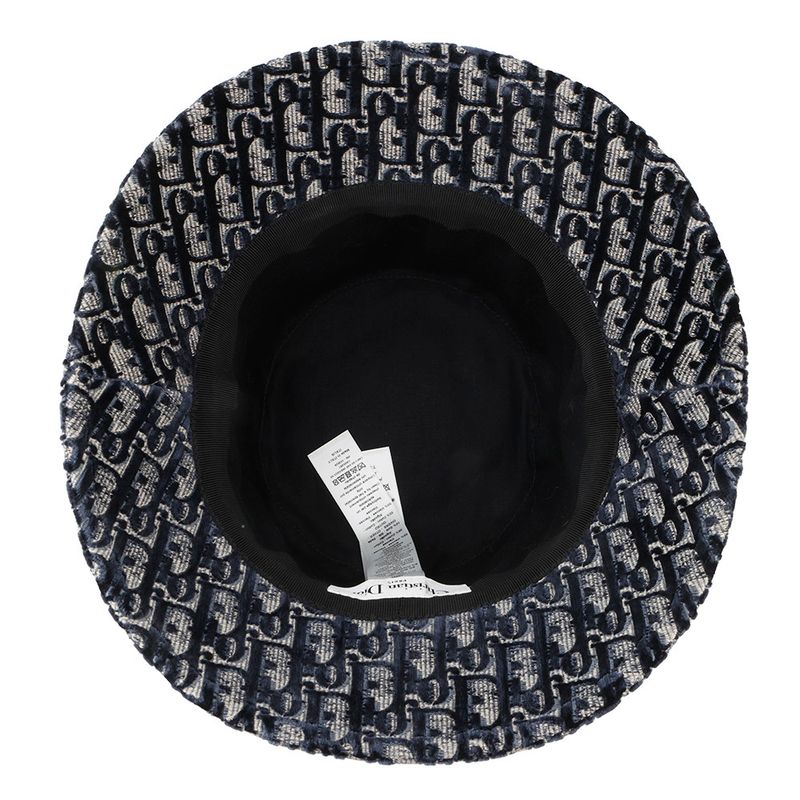 Dior Hat Oblique Trotter Velour 58 Hat Navy Red