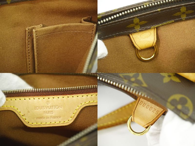 Authentic Louis Vuitton LV Cabas Piano Monogram Tote Bag Shoulder Bag Brown