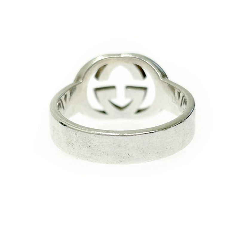 Gucci Silver Interlocking G Ring 4.7g 925 Engraved 388691 Ring