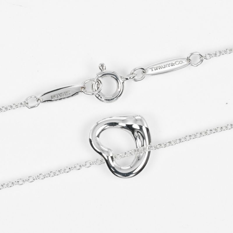Tiffany & Co Open Heart 11mm (0.43in) Model Silver 925 Ladies 2.1g Necklace