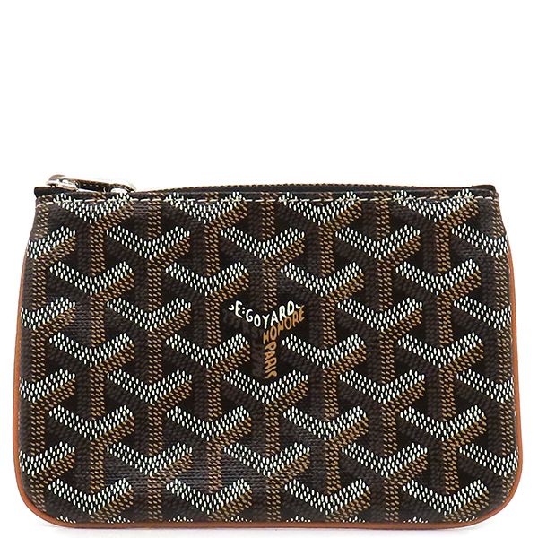 Goyard Pouch Senna Goyard Ine Canvas Black and Natural Silver Hardware Black