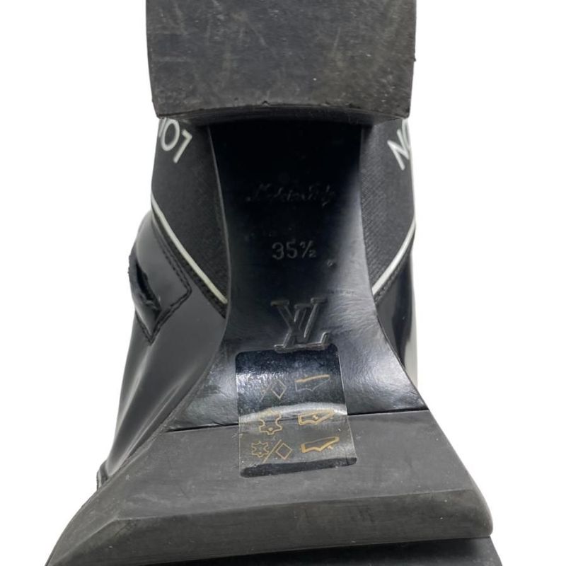 Louis Vuitton Star Trail Ankle Boots 35 1 2 Black White Logo Line Louis Vuitton