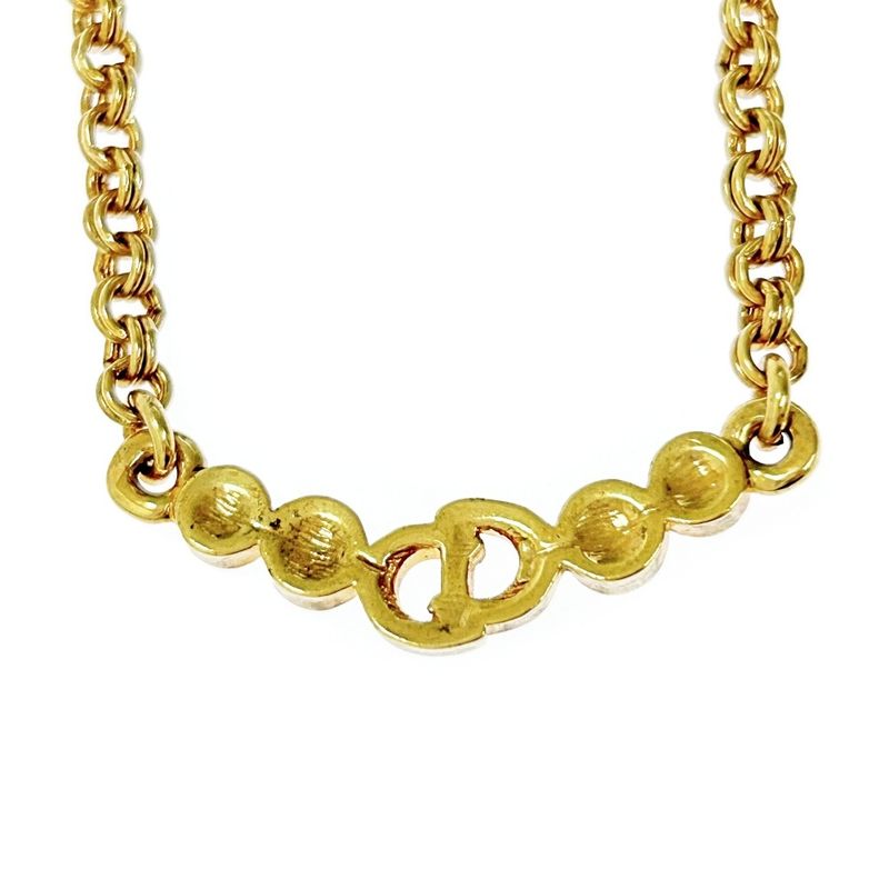 Christian Dior GP Rhinestone CD Logo Necklace Women 335704 Necklace