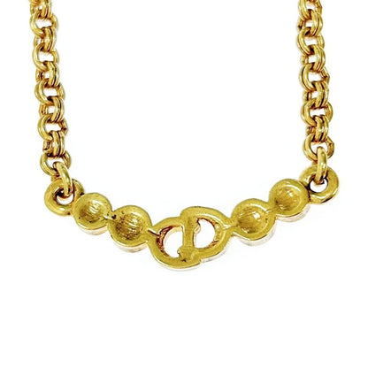 Christian Dior GP Rhinestone CD Logo Necklace Women 335704 Necklace