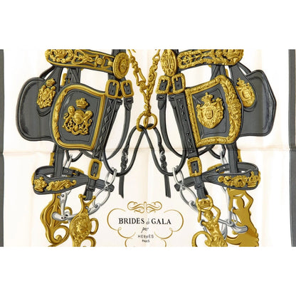 HERMES Silk Scarf Carre 90 Brides de GALA by Hugo Grygkar Pink White