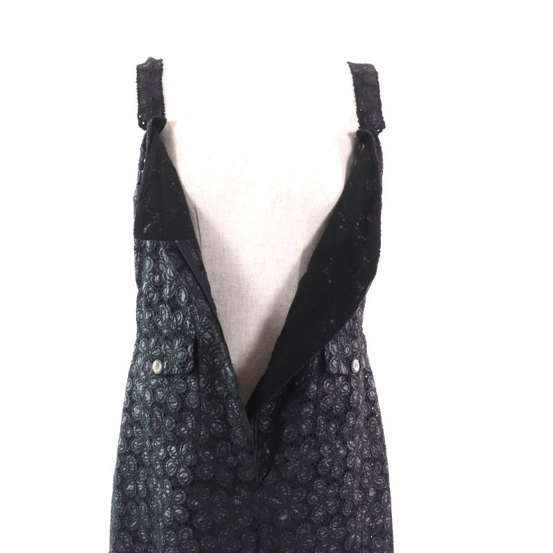 CHANEL 08A P33424 Little Black Dress With Crown Coco Buttons Coco Mark Embroider