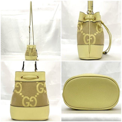 Gucci Shoulder Bag Mini Bucket Bag Yellow Jumbo GG