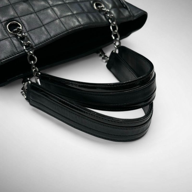 Chanel 10947118 Camellia No.5 Chain Leather Tote Bag Women Black -