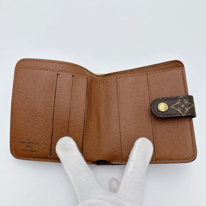 Louis Vuitton M61667 Monogram Compact Zipped Wallet With Zipper Pocket For