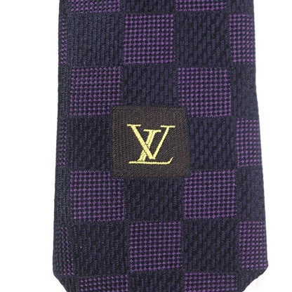 Louis Vuitton Silk Damier Monogram Set Of Two Ties Neckties Gray Made In Italy