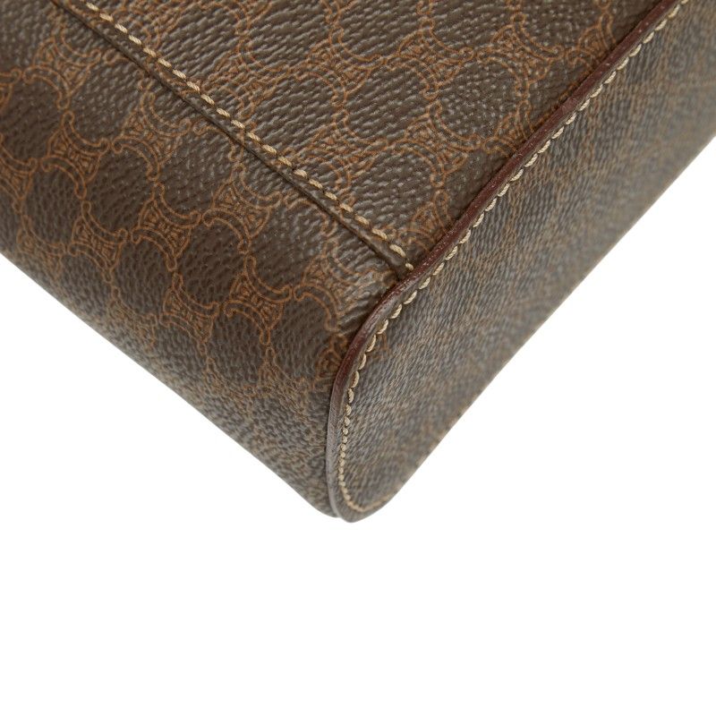 Celine Macadam Vanity Bag Handbag Brown PVC Leather Women Celine