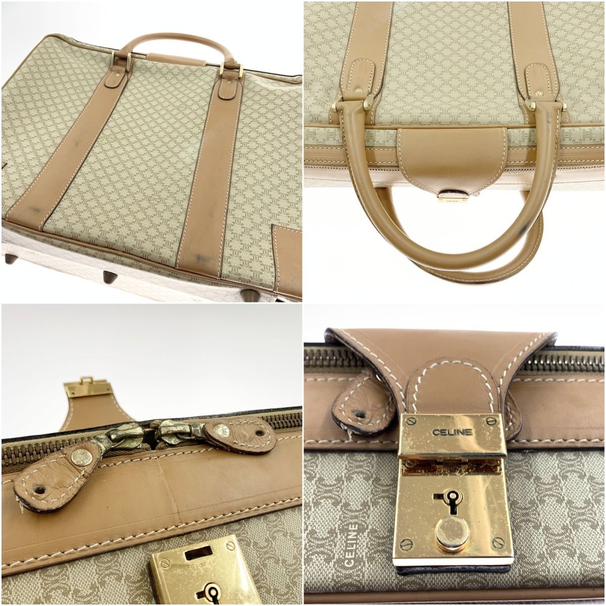 Celine Macadam Travel Bag Suitcase Light Brown Delivery As Is