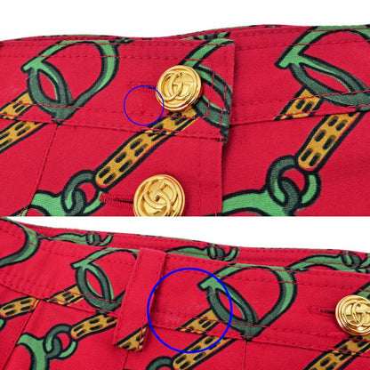 Gucci Fupli Tsukato Bit Motif Size 42 Red Cotton Ladies Women's Clothes