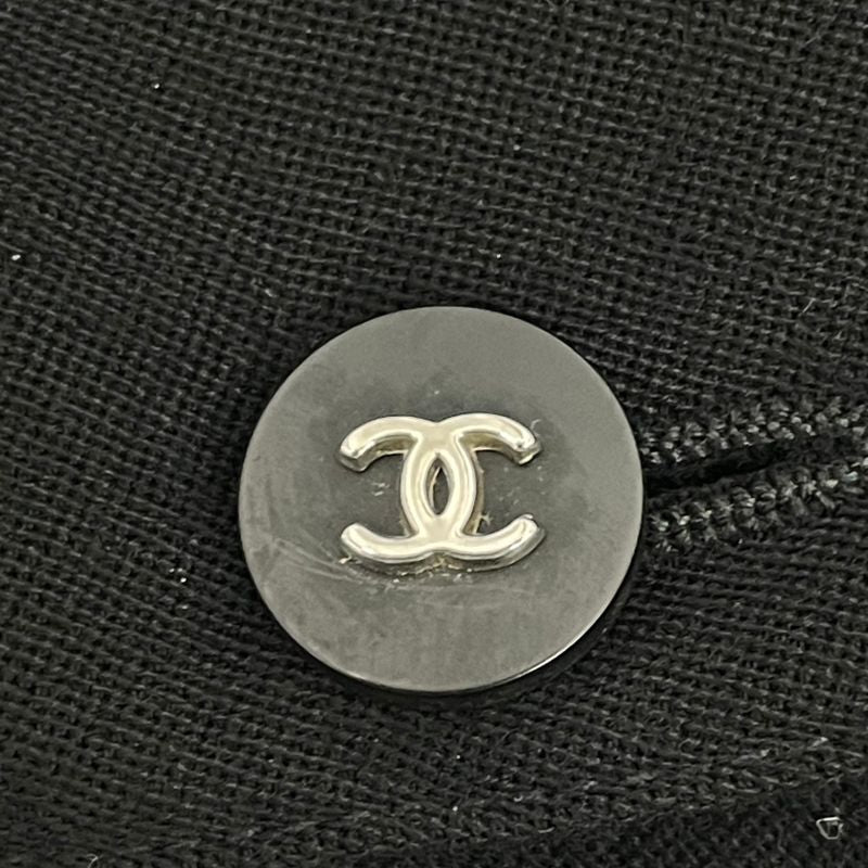 Chanel 96P Skirt Coco Button Wool Black