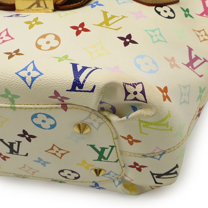 Louis Vuitton Monogram Multicolor Annie MM Tote Bag Shoulder Bag Chain Ribbon