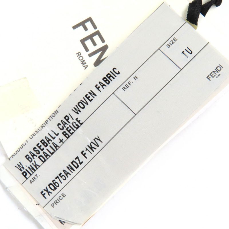 Fendi Fxq675 Cotton Logo Floral Rose Embroidery Baseball Cap Hat Cap Beige