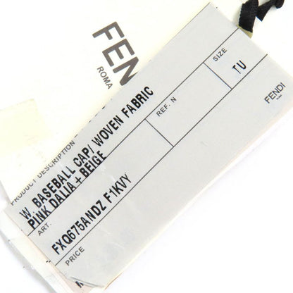 Fendi Fxq675 Cotton Logo Floral Rose Embroidery Baseball Cap Hat Cap Beige