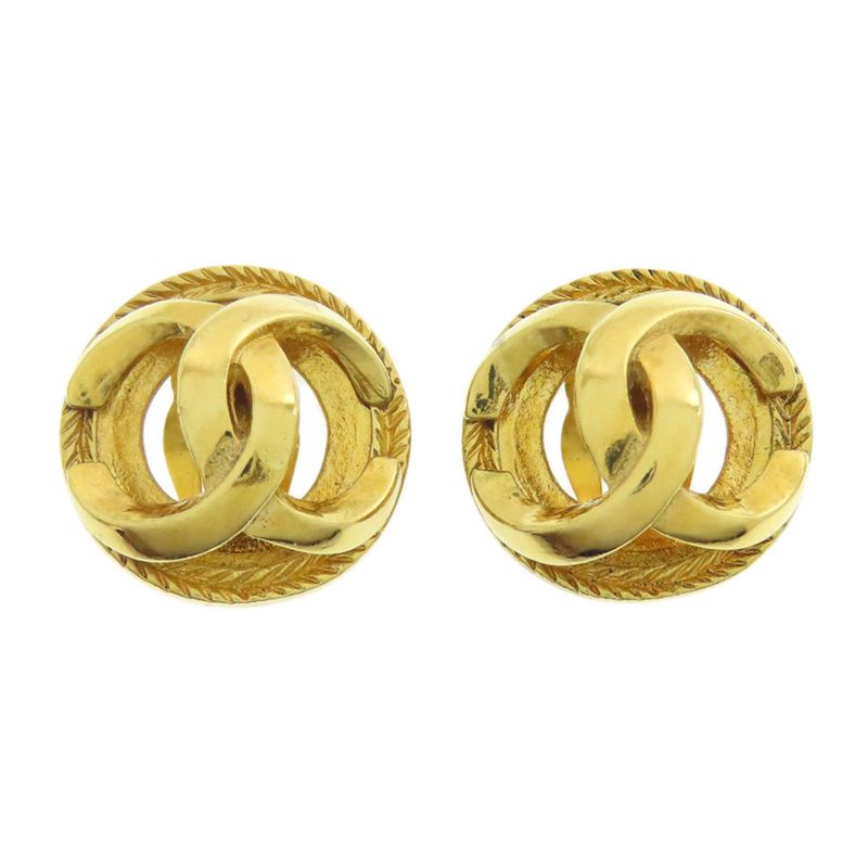 Chanel Coco Mark Earrings Metal Ladies