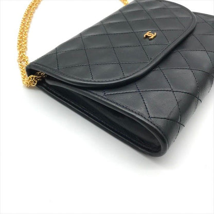 Chanel CC Logo Mini Quilted Chain Shoulder Bag Pouch Black