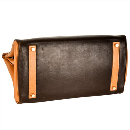 Hermes Birkin 35 Handbag Amazonia Vache □C Engraved Dark Brown Gold Hardware