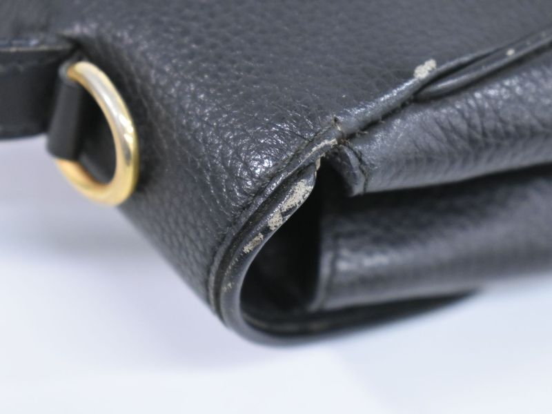 Authentic Celine Leather Handbag Black Bag Pre-owned [follow-up Discount