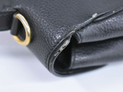 Authentic Celine Leather Handbag Black Bag Pre-owned [follow-up Discount