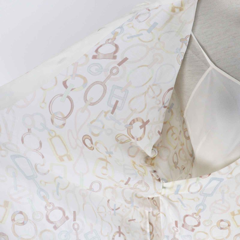 Hermes 23AW 3h0514dn 100% Silk Chaine D'ancre Design Do Re Boucles Pattern