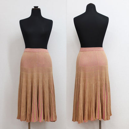 Gucci Skirt Beige X Pink Notation Size S Waist Togo Mug Rayon Cotton