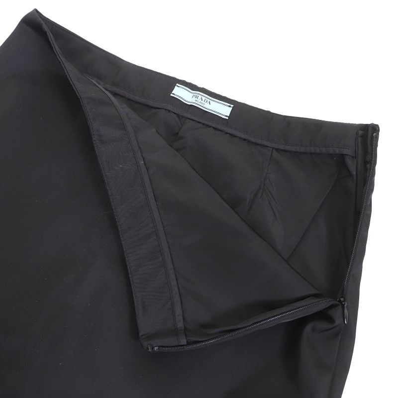 Prada 2022 21h924 Triangle Logo Triangle Plate Re Nylon Long Tight Skirt